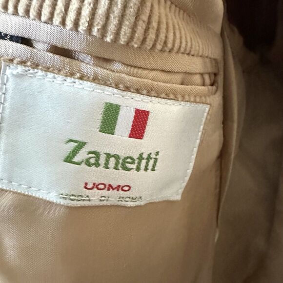 Zanetti Blazer Men’s 38 Corduroy Retro Elbow Patches Academia - Picture 2 of 11